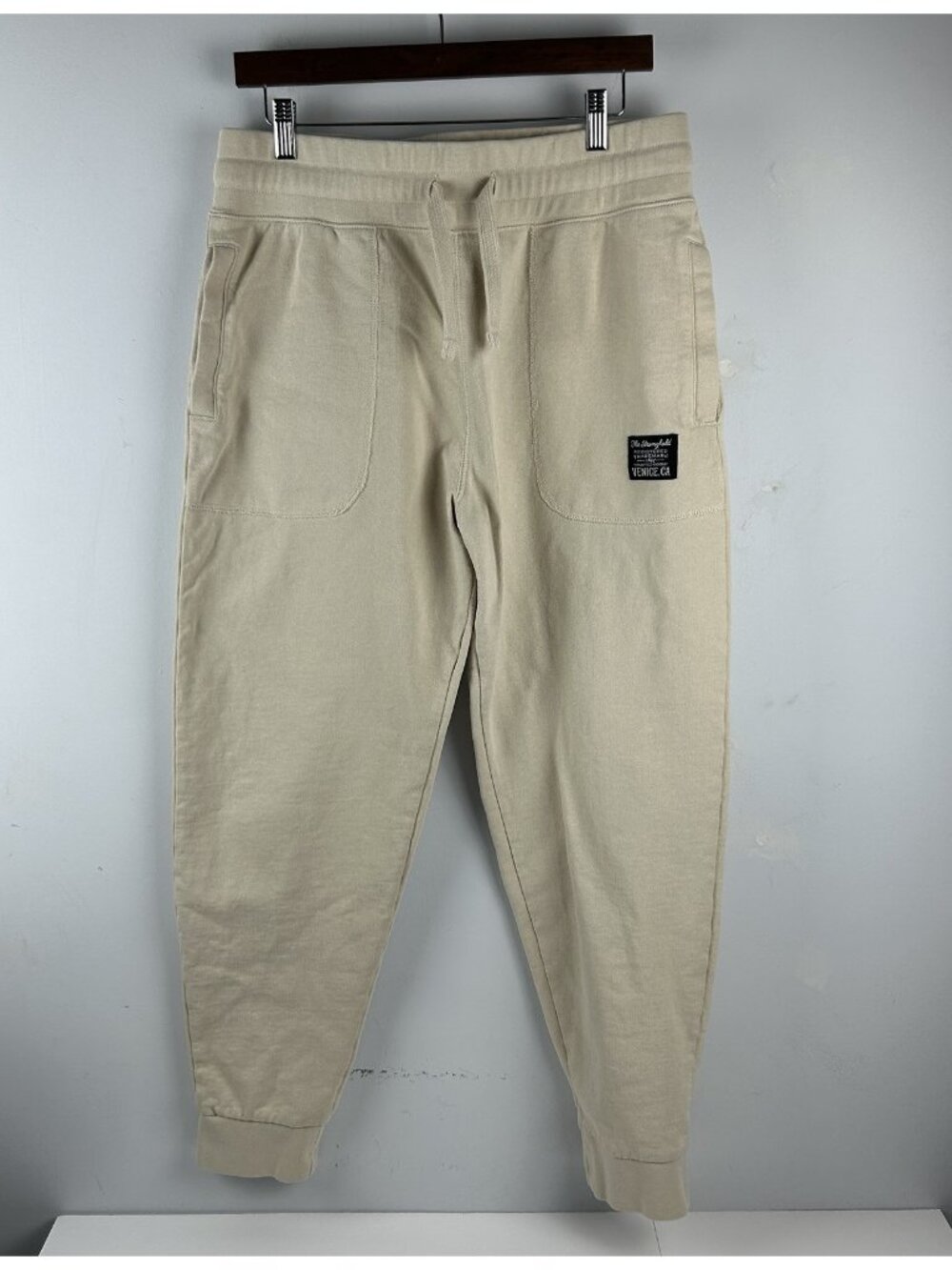 The Stronghold Jogger Sweatpants Mens Size L Beige Cotton Tapered  Drawstring